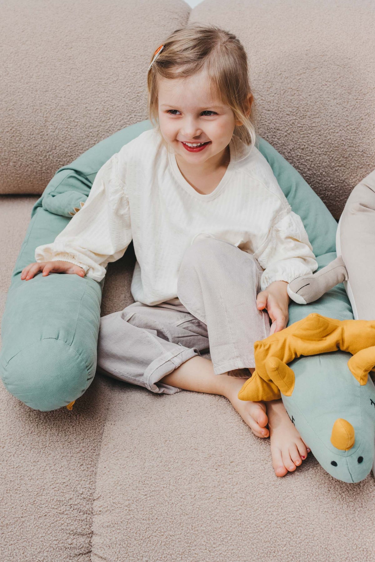 Bed snake "Cuddle Buddy - Sage Saurus"
